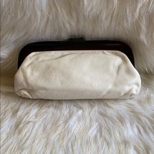 Cream clutch purse